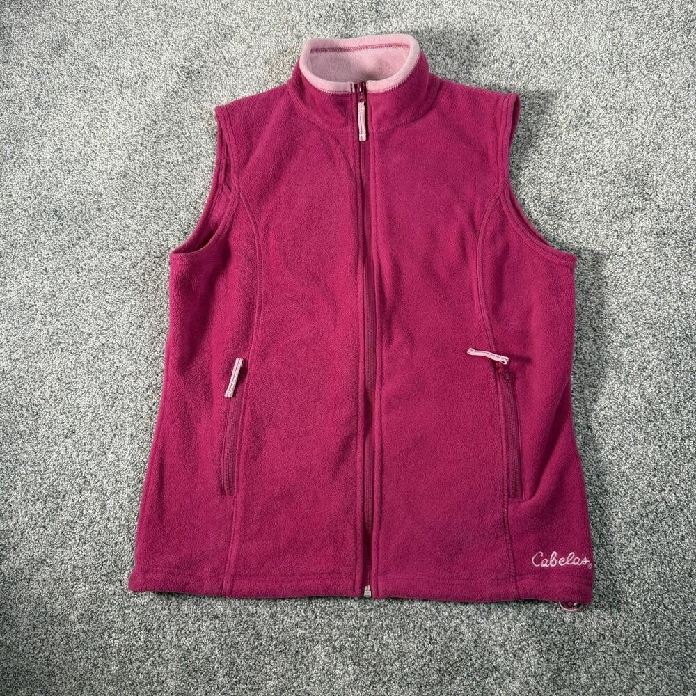 Cabela's Fleece Vest S Outdoorsy Gorpcore Hiking Athleisure Sporty Camping Cabin